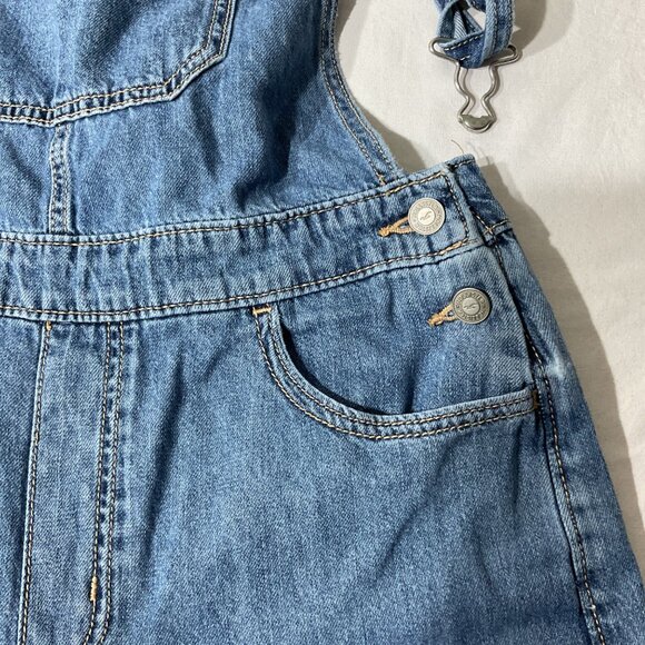 Hollister Overalls Womens Blue Denim Bib  Wide-Leg Adjustable Straps Size M - Picture 11 of 14